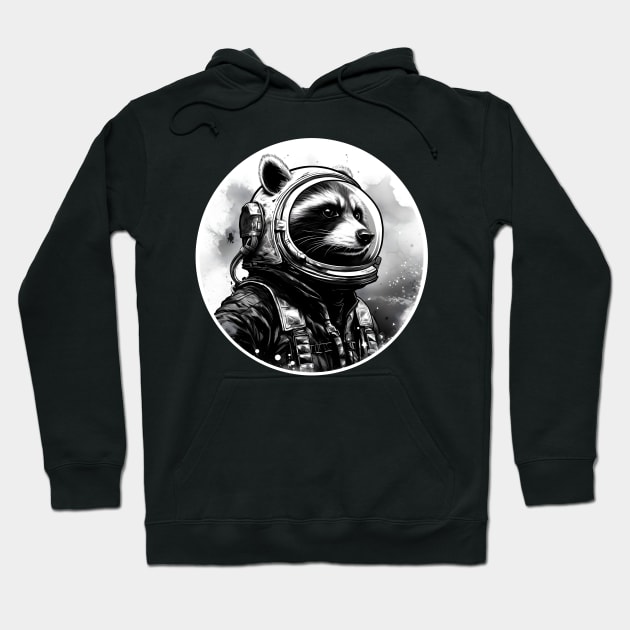 Astronaut raccoon Hoodie by beangeerie